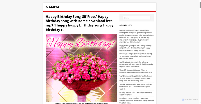 Security scan screenshot of https://yamintas.pages.dev/post/happy-birthday-song-gif-free/