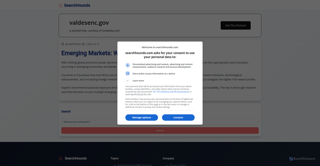 Security scan screenshot of https://valdesenc.gov/