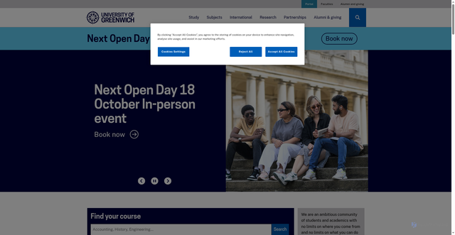 Security scan screenshot of https://www.gre.ac.uk/