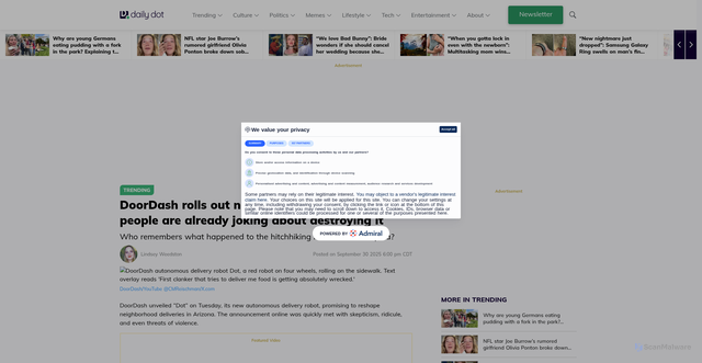 Security scan screenshot of https://www.dailydot.com/news/doordash-dot-reactions/