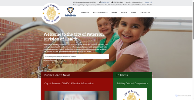 Security scan screenshot of https://www.patersonnjhealth.gov/