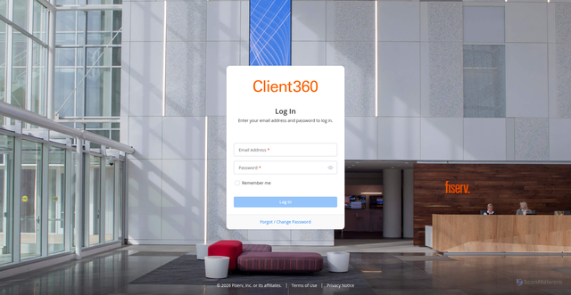 Security scan screenshot of https://client360.fiservapps.com