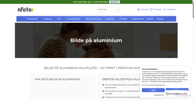 Security scan screenshot of https://nfoto.no/bilde-pa-aluminium/40x60cm-bilde-pa-aluminium/?utm_source=nfoto.no&utm_campaign=b2a6d56fdb-EMAIL_CAMPAIGN_2026_03_26_11_31_COPY_01&utm_medium=email&utm_term=0_-6fc93140bf-4832893&mc_cid=b2a6d56fdb&mc_eid=UNIQID