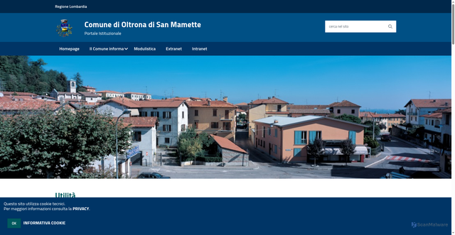 Security scan screenshot of https://www.comune.oltronadisanmamette.co.it/hh/index.php