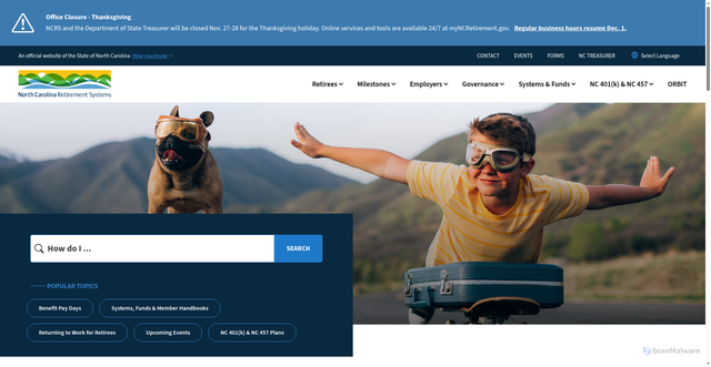 Security scan screenshot of https://www.myncretirement.gov/