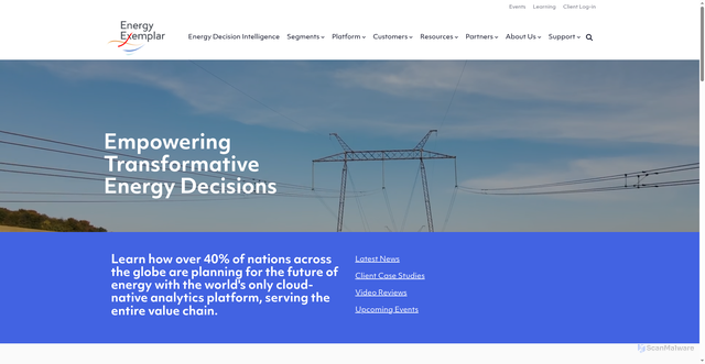 Security scan screenshot of https://energyexemplar.com
