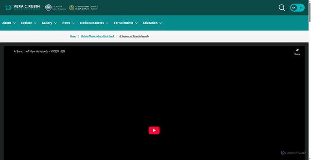 Security scan screenshot of https://rubinobservatory.org/news/rubin-first-look/swarm-asteroids
