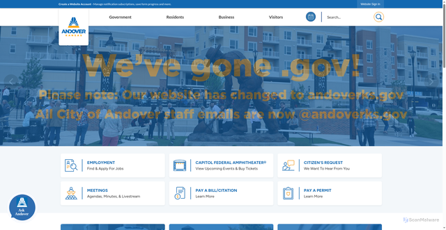 Security scan screenshot of https://andoverks.gov/