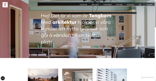 Security scan screenshot of https://tengbom.se