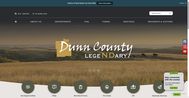 Security scan screenshot of https://dunncountynd.gov/