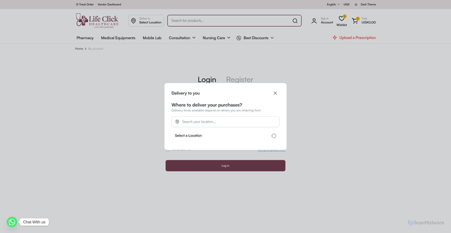Security scan screenshot of http://lifeclickhealthcare.com/dashboard/
