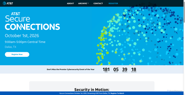 Security scan screenshot of https://secureconnections.att.com