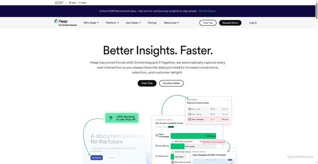Security scan screenshot of https://heapanalytics.com