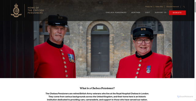 Security scan screenshot of https://chelsea-pensioners.co.uk/
