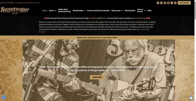 Security scan screenshot of https://sweetwatermusichall.org