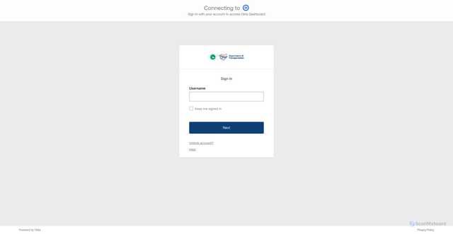 Security scan screenshot of https://odot.okta.com