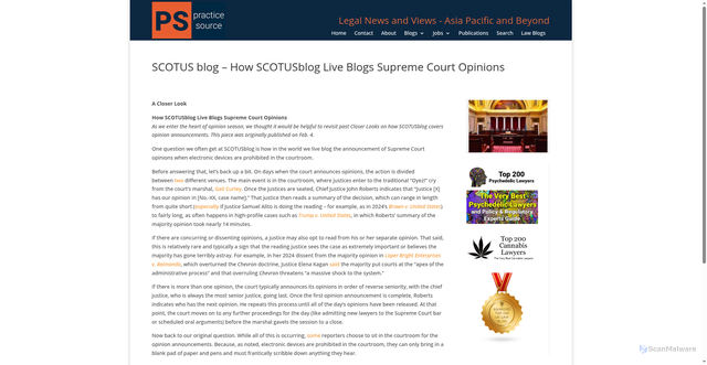Security scan screenshot of https://practicesource.com/scotus-blog-how-scotusblog-live-blogs-supreme-court-opinions/