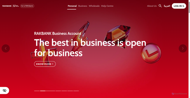 Security scan screenshot of https://rakbank.ae