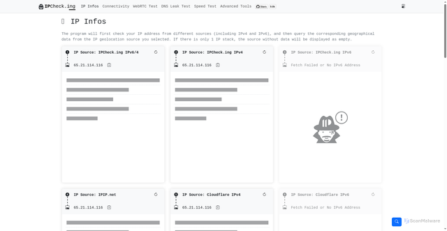 Security scan screenshot of https://ipcheck-lo5pl13043.edgeone.app/