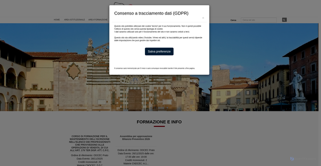 Security scan screenshot of https://www.odcecprato.com/it/