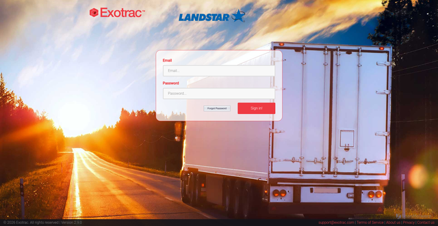 Security scan screenshot of https://landstar.exotrac.com