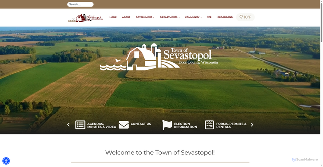 Security scan screenshot of https://townofsevastopolwi.gov/