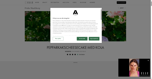 Security scan screenshot of https://fridasbakblogg.se/