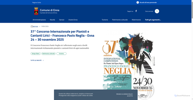 Security scan screenshot of https://www.comune.enna.it/
