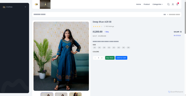 Security scan screenshot of https://qualityqueen.xyz/product/details/deep-blue-a28-69889f4b340ee