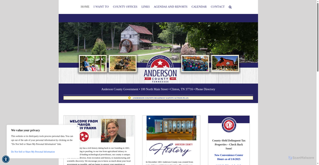 Security scan screenshot of https://andersoncountytn.gov/
