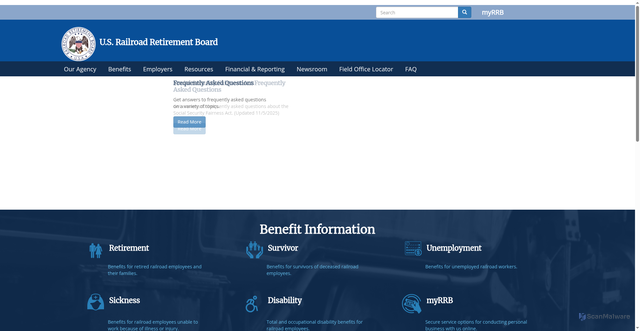 Security scan screenshot of https://rrb.gov/