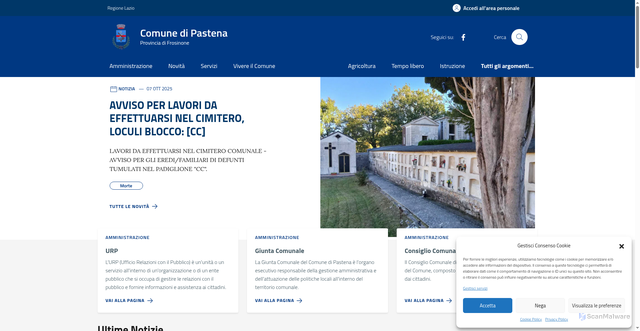 Security scan screenshot of https://comune.pastena.fr.it/