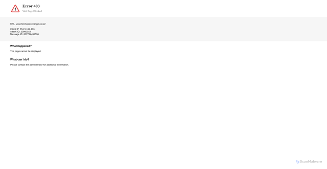 Security scan screenshot of https://vouchershopexchange.co.uk