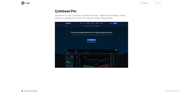 Security scan screenshot of https://coinbasessinpro.gitbook.io/login/