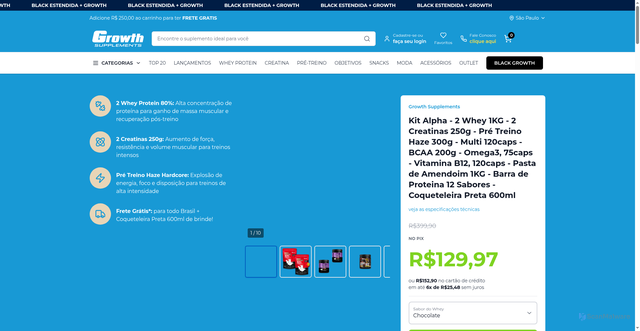 Security scan screenshot of https://gsupplements.vercel.app/