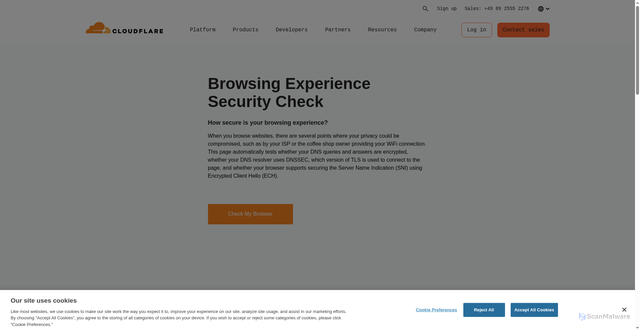Security scan screenshot of https://cloudflare-ech.com/