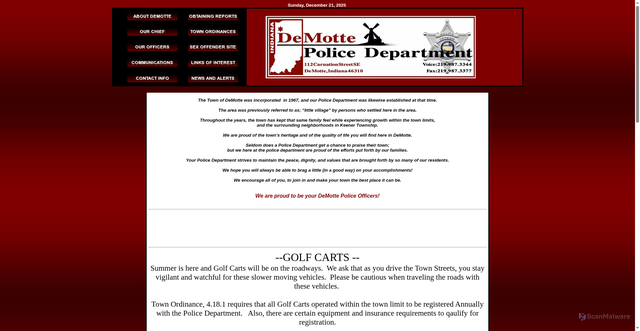 Security scan screenshot of https://demottepolice.com/