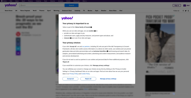 Security scan screenshot of https://my.search.yahoo.com