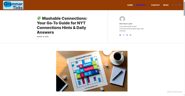 Security scan screenshot of https://grammarticks.com/best-mashable-connections/