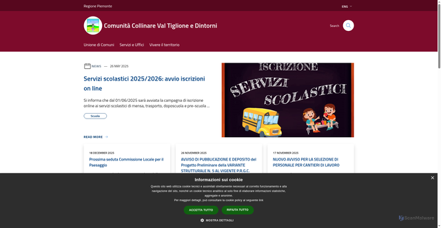 Security scan screenshot of https://www.unionevaltiglione.at.it/it