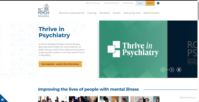 Security scan screenshot of https://www.rcpsych.ac.uk/