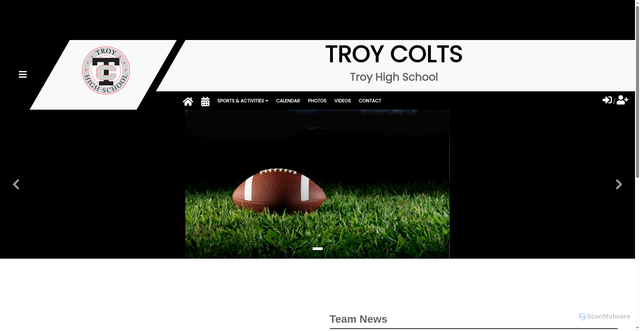 Security scan screenshot of https://troyhighschool1.bigteams.com/