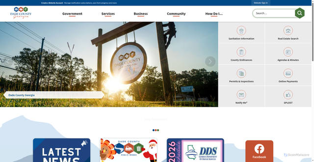 Security scan screenshot of https://dadecounty-ga.gov/
