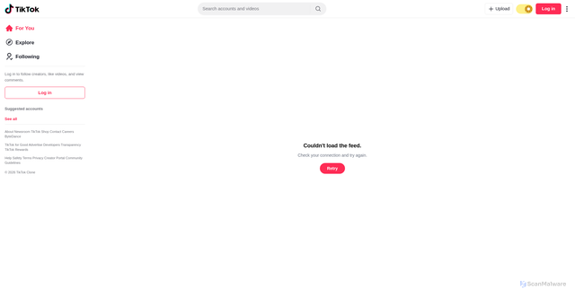 Security scan screenshot of http://tiktok-clone-longbi.netlify.app/