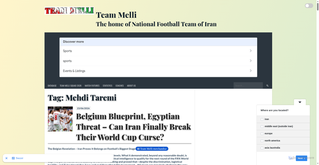 Security scan screenshot of https://www.teammelli.com/tag/mehdi-taremi/