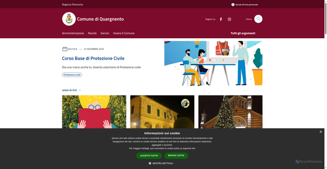 Security scan screenshot of https://www.comune.quargnento.al.it/it