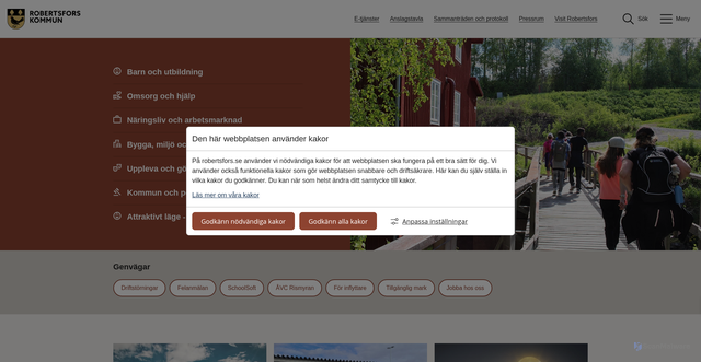Security scan screenshot of http://www.robertsfors.se