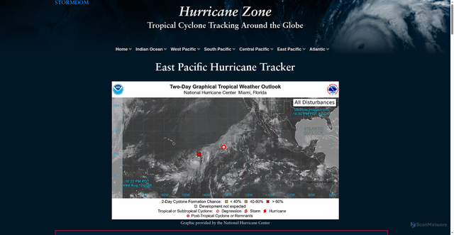 Security scan screenshot of https://www.stormdom.com/eastpacific/tracker.php