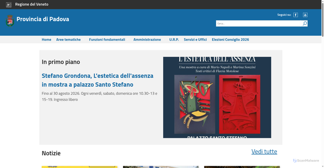 Security scan screenshot of https://www.provincia.padova.it
