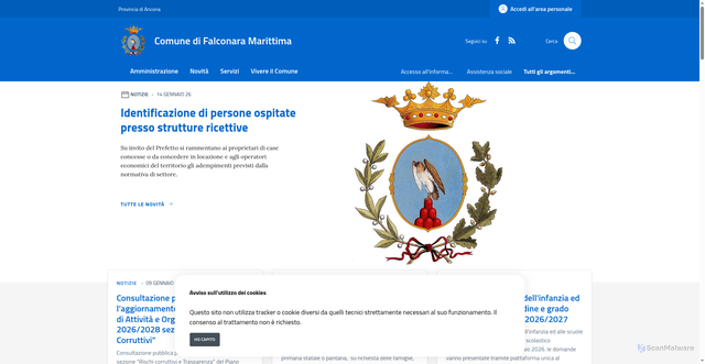 Security scan screenshot of https://www.comune.falconara-marittima.an.it/